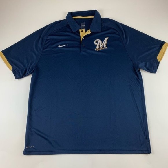 Nike Other - Milwaukee Brewers MLB Nike Dri Fit Polo Shirt